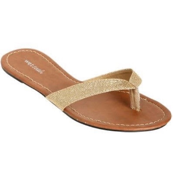 Wet Seal Gold Glitter Sandals - Picture 6 of 6